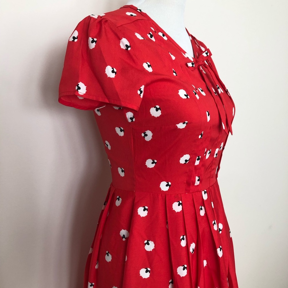 ModCloth Red sheep Printed Mini Dress - Picture 3 of 8